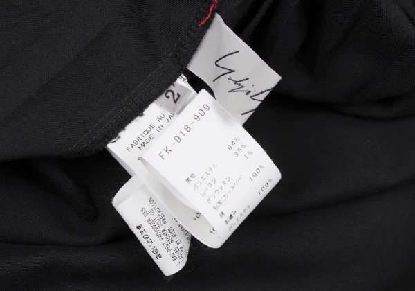 Yohji Yamamoto FEMME Hem Logo Embroidery Gather Dress K-164377_019