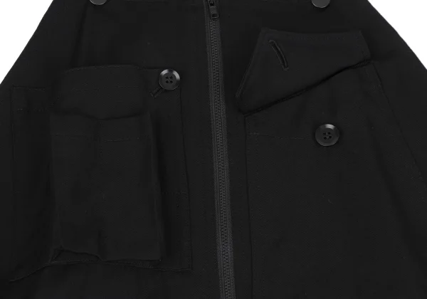 Yohji Yamamoto FEMME Wool Gaba Front Zip Overalls K-164378_006