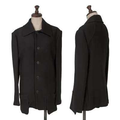 Yohji Yamamoto FEMME Wool Poly Patch Pocket Design Jacket