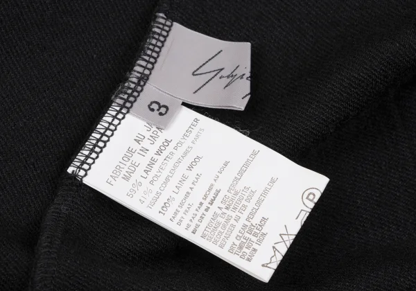 Yohji Yamamoto FEMME Wool Poly Patch Pocket Design Jacket K-164379_015