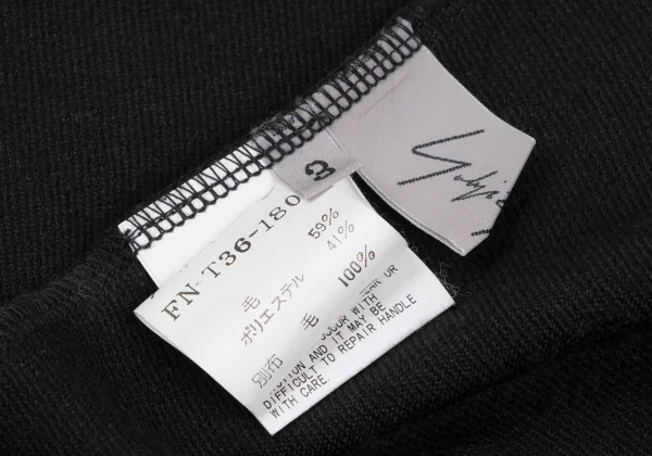 Yohji Yamamoto FEMME Wool Poly Patch Pocket Design Jacket K-164379_016