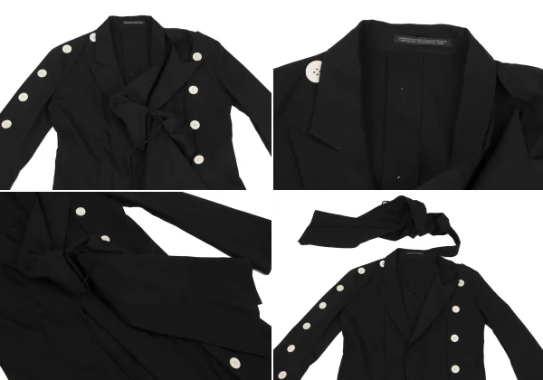 Yohji Yamamoto FEMME Many Button Detachable Design Long Jacket K-164381_003