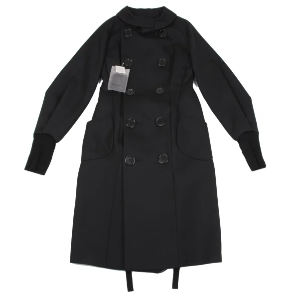 Yohji Yamamoto FEMME Back Silk Gather Design Big Button Coat K-164382_002