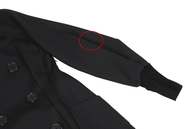 Yohji Yamamoto FEMME Back Silk Gather Design Big Button Coat K-164382_007