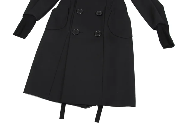 Yohji Yamamoto FEMME Back Silk Gather Design Big Button Coat K-164382_010