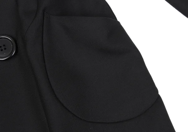 Yohji Yamamoto FEMME Back Silk Gather Design Big Button Coat K-164382_011