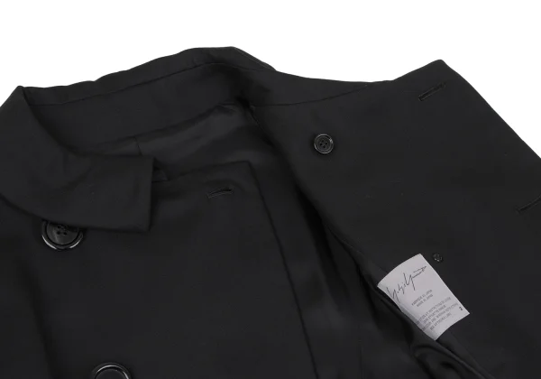 Yohji Yamamoto FEMME Back Silk Gather Design Big Button Coat K-164382_012
