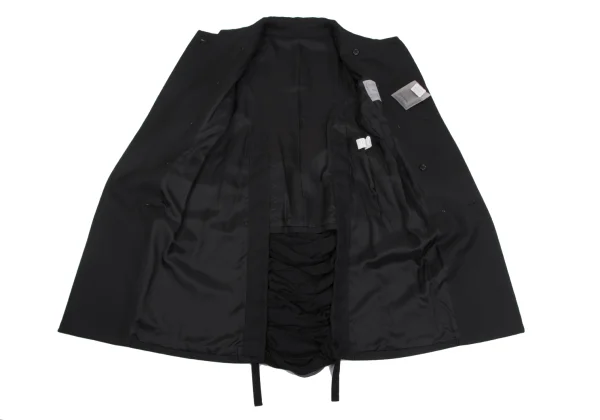 Yohji Yamamoto FEMME Back Silk Gather Design Big Button Coat K-164382_013