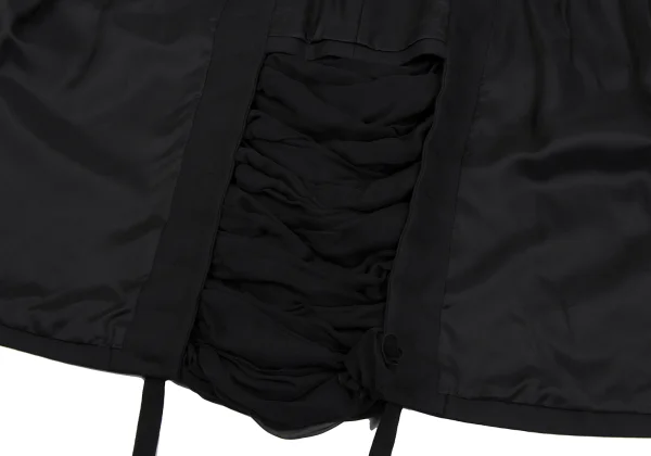 Yohji Yamamoto FEMME Back Silk Gather Design Big Button Coat K-164382_014