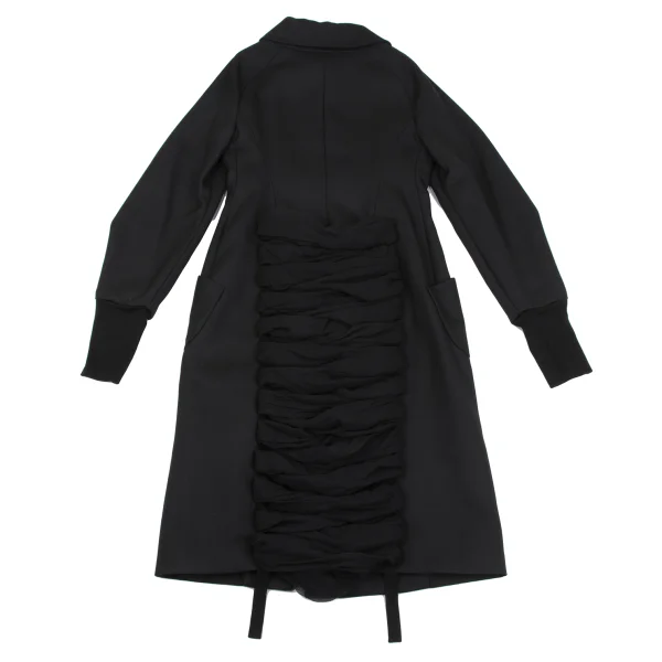Yohji Yamamoto FEMME Back Silk Gather Design Big Button Coat K-164382_015