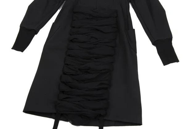 Yohji Yamamoto FEMME Back Silk Gather Design Big Button Coat K-164382_016