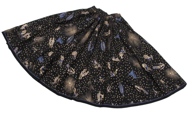 KENZO Cotton Constellation Print Flare Skirt K-164383_005