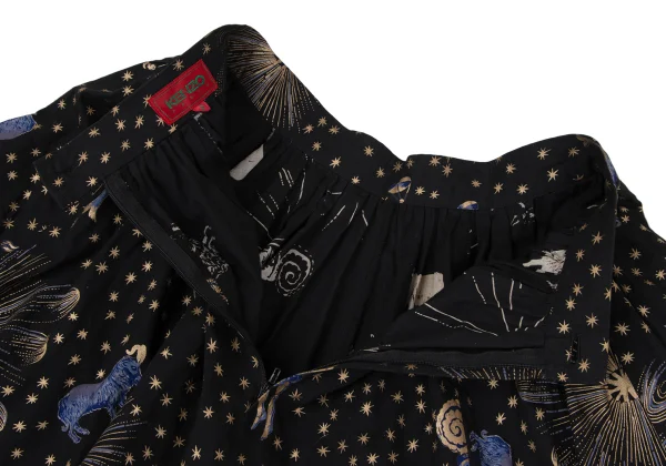 KENZO Cotton Constellation Print Flare Skirt K-164383_012