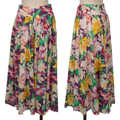 KENZO Floral Print Flare Skirt