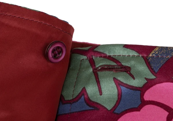 KENZO Rayon Silk Floral Print Accordion Pleated Skirt K-164386_010