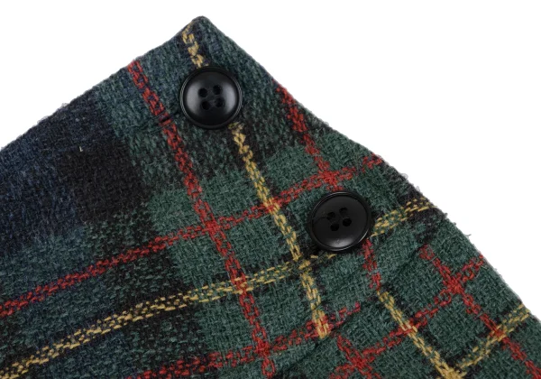 KENZO Wool Silk Pleated Check Skirt K-164387_004