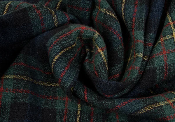 KENZO Wool Silk Pleated Check Skirt K-164387_010