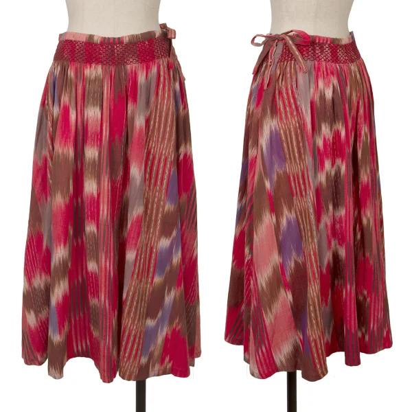 KENZO Stripe Flare Skirt Red,Multi-Color M K-164388_001