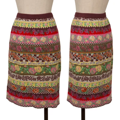 KENZO Floral Stripe Knit Skirt