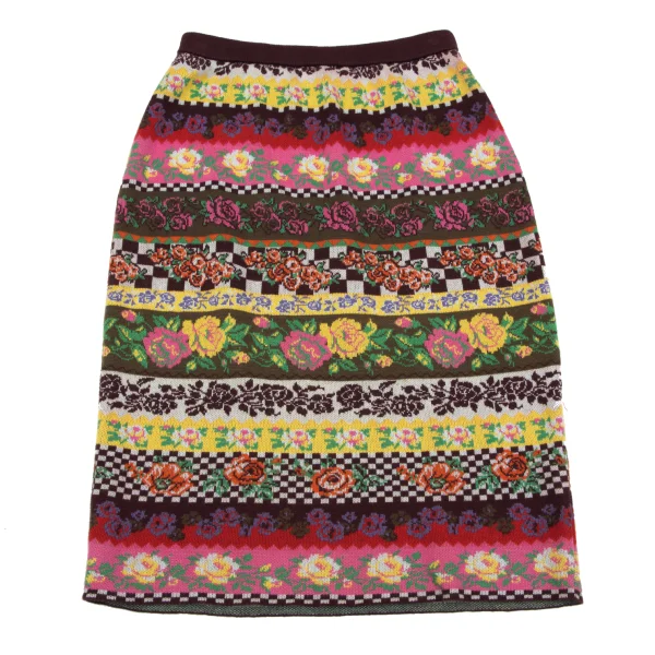 KENZO Floral Stripe Knit Skirt K-164389_002