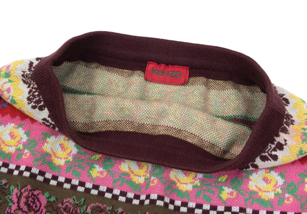 KENZO Floral Stripe Knit Skirt K-164389_005