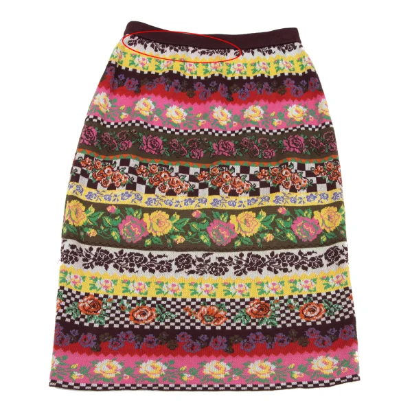 KENZO Floral Stripe Knit Skirt K-164389_009