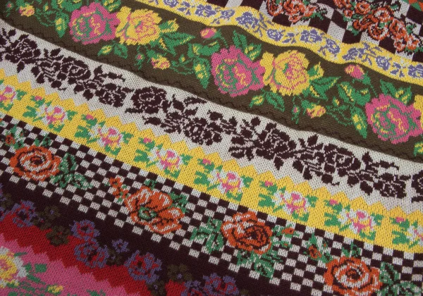 KENZO Floral Stripe Knit Skirt K-164389_011