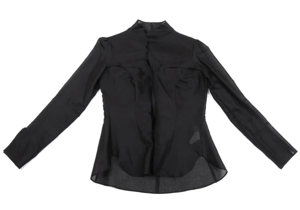 Yohji Yamamoto FEMME Cotton Poly See-through Long Sleeve Shirt K-164403_002