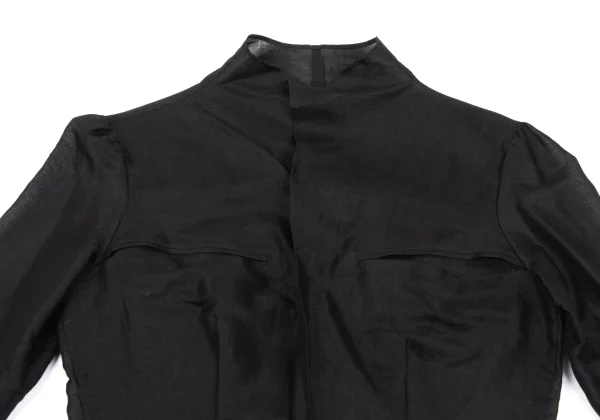 Yohji Yamamoto FEMME Cotton Poly See-through Long Sleeve Shirt K-164403_003