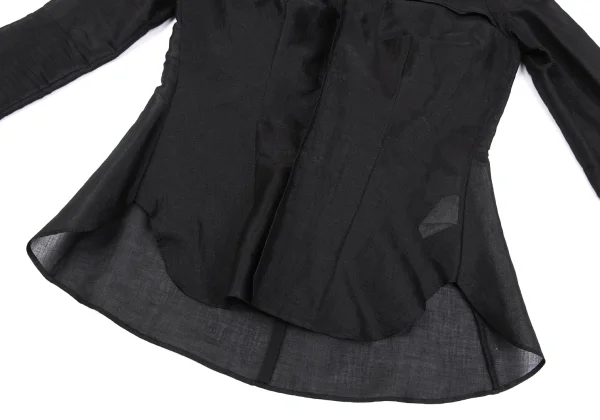 Yohji Yamamoto FEMME Cotton Poly See-through Long Sleeve Shirt K-164403_008