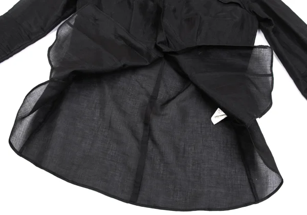 Yohji Yamamoto FEMME Cotton Poly See-through Long Sleeve Shirt K-164403_010
