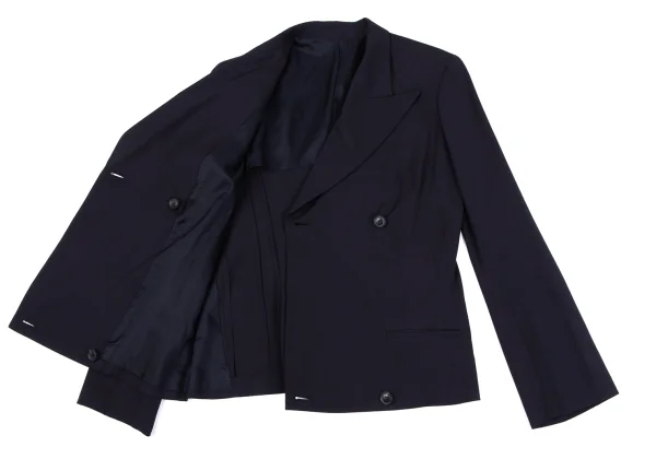 Yohji Yamamoto FEMME Wool Gaba Peak Lapel Double Jacket K-164408_009