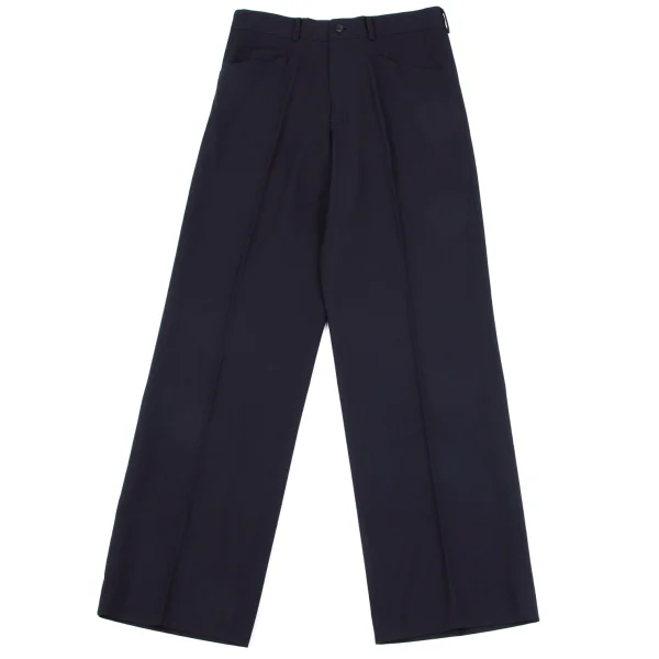 Yohji Yamamoto FEMME Wool Gaba Center Press Pants Navy S K-164409_001
