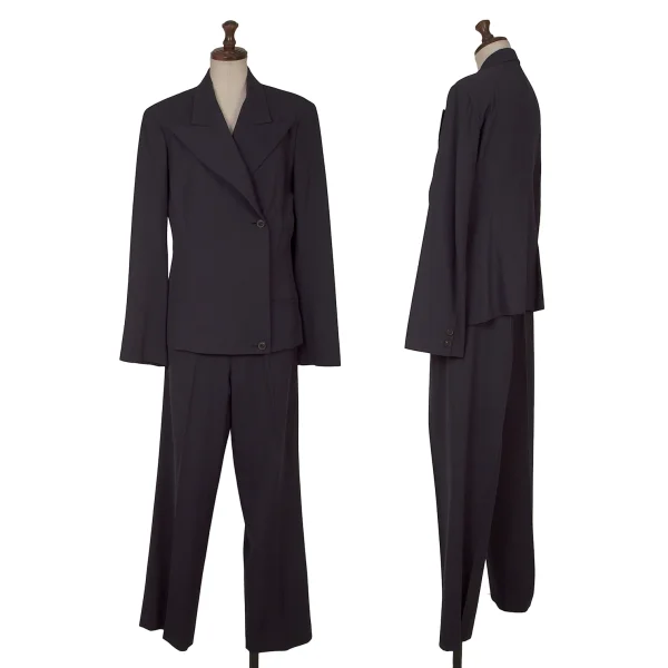 Yohji Yamamoto FEMME Wool Gaba Jacket & Pants Navy S K-164410_001