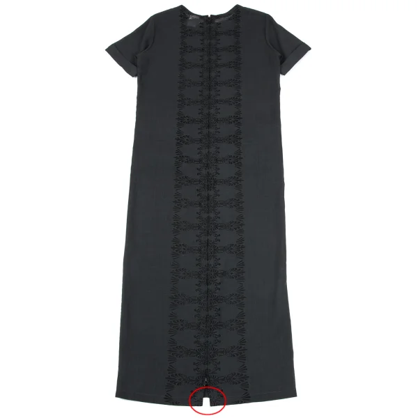 Y's Back See-through Damask Design Short Sleeve Dress K-164415_010