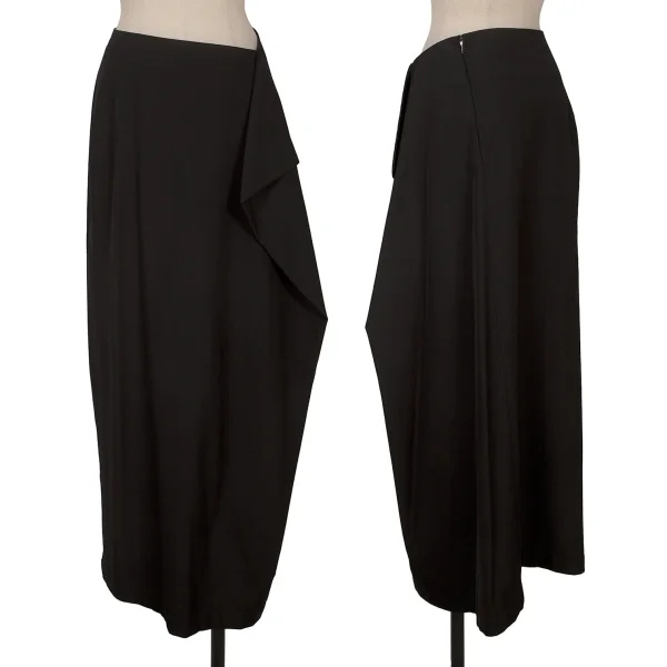 Y's Wool Fold Design Skirt Black S-M K-164416_001
