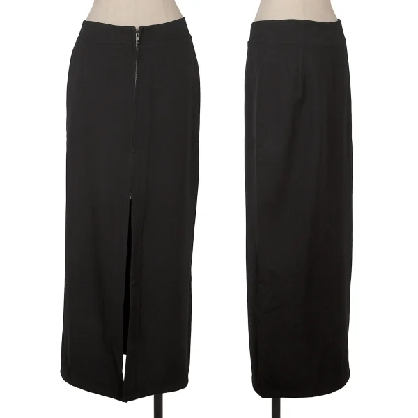 Y's Wool Gaba Front Zip Design Skirt Black M K-164417_001