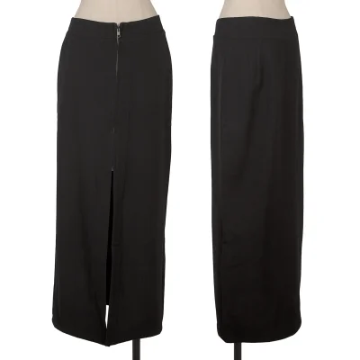 Y's Wool Gaba Front Zip Design Skirt