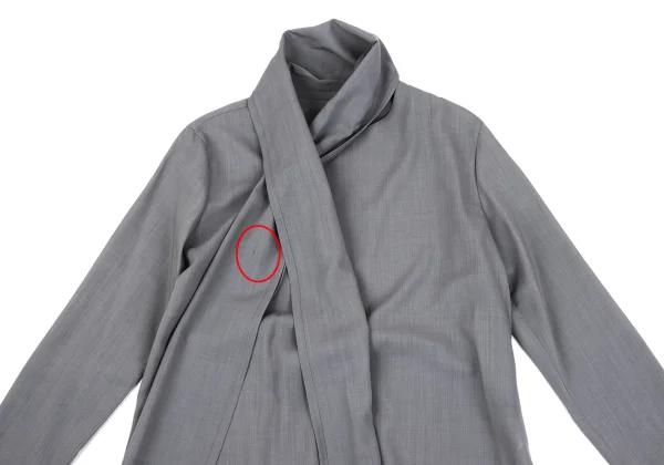 Yohji Yamamoto NOIR Wool Poly Stole Shirt Jacket K-164418_003