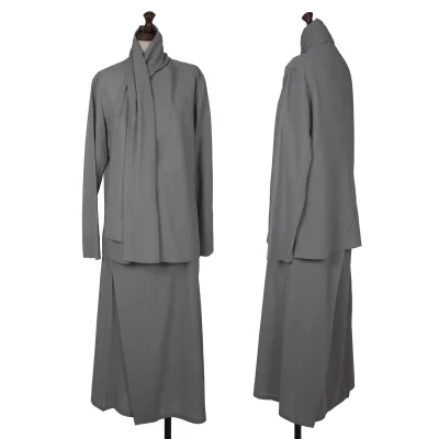 Yohji Yamamoto NOIR Wool Poly Stole Shirt Jacket & Skirt