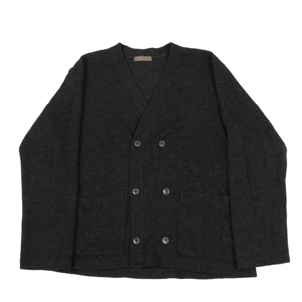 Y's for men Acrylic Blend Double Button Cardigan Charcoal S-M K-164423_001