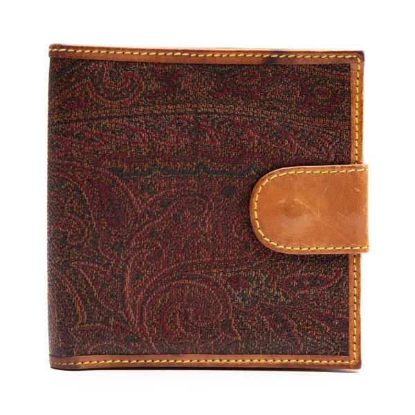 ETRO Paisley Leather Wallet Brown  K-164432_001