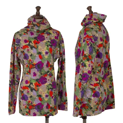 KENZO Floral Printed Wool Knit Top