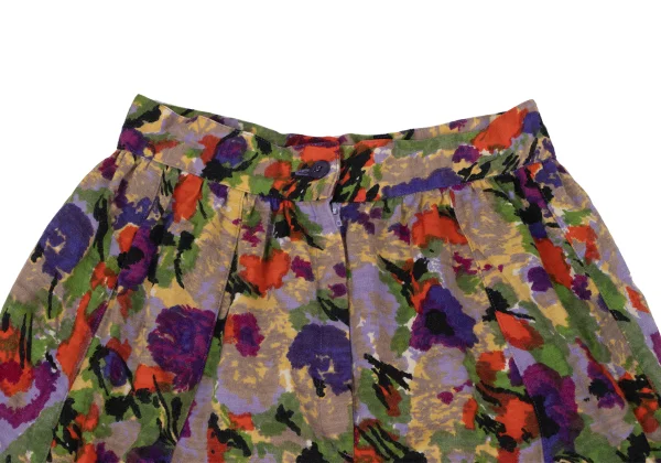 KENZO Floral Print Cropped Wool Knit Pants K-164435_002