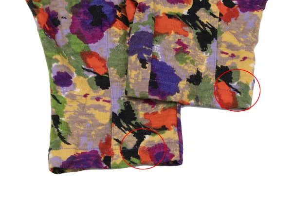 KENZO Floral Print Cropped Wool Knit Pants K-164435_006