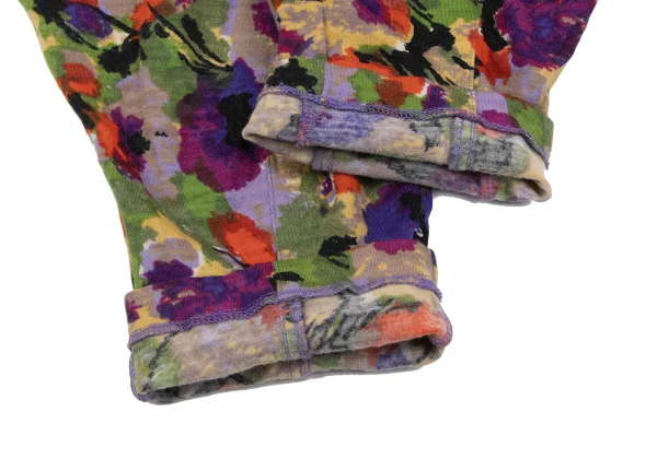 KENZO Floral Print Cropped Wool Knit Pants K-164435_009