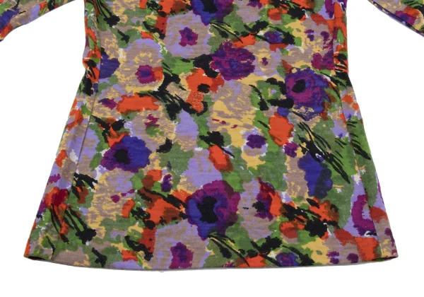 KENZO Floral Print Wool Knit Top & Cropped Pants K-164436_008