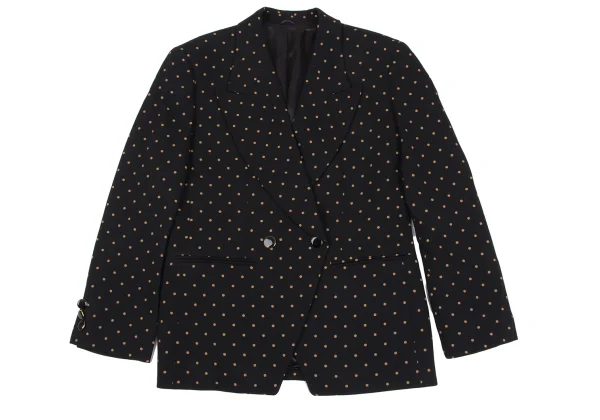 KENZO Dot Printed Wool Cut Away Jacket K-164437_002