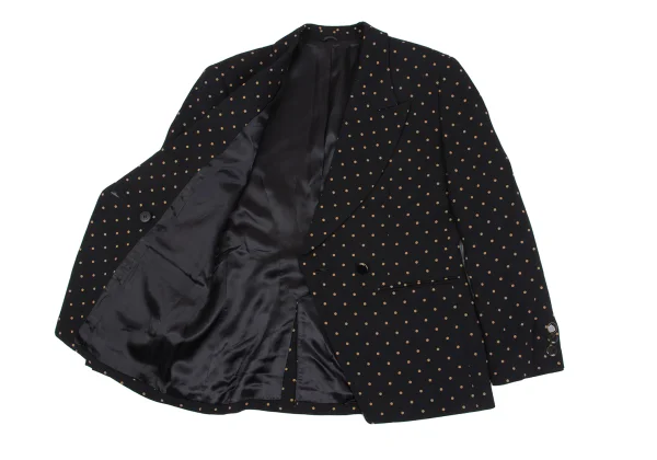KENZO Dot Printed Wool Cut Away Jacket K-164437_010