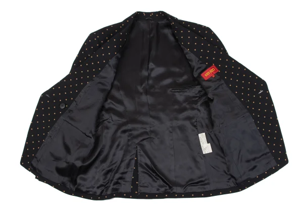 KENZO Dot Printed Wool Cut Away Jacket K-164437_011
